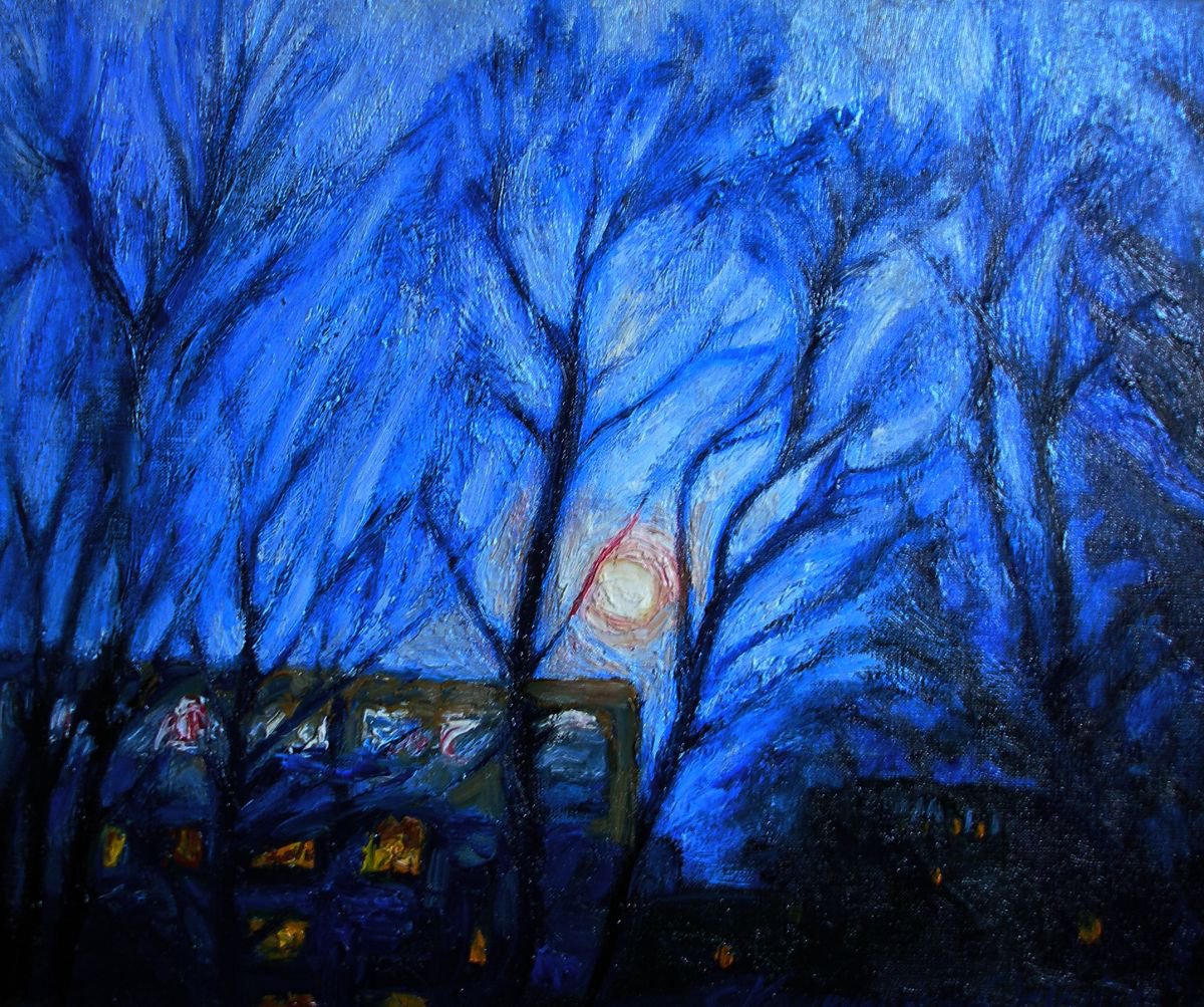 Blue evening by Olena Kamenetska-Ostapchuk