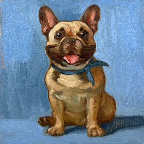 Frenchie dog by Elina Arbidane
