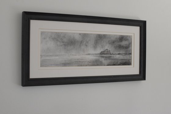 Bamburgh castle charcoal