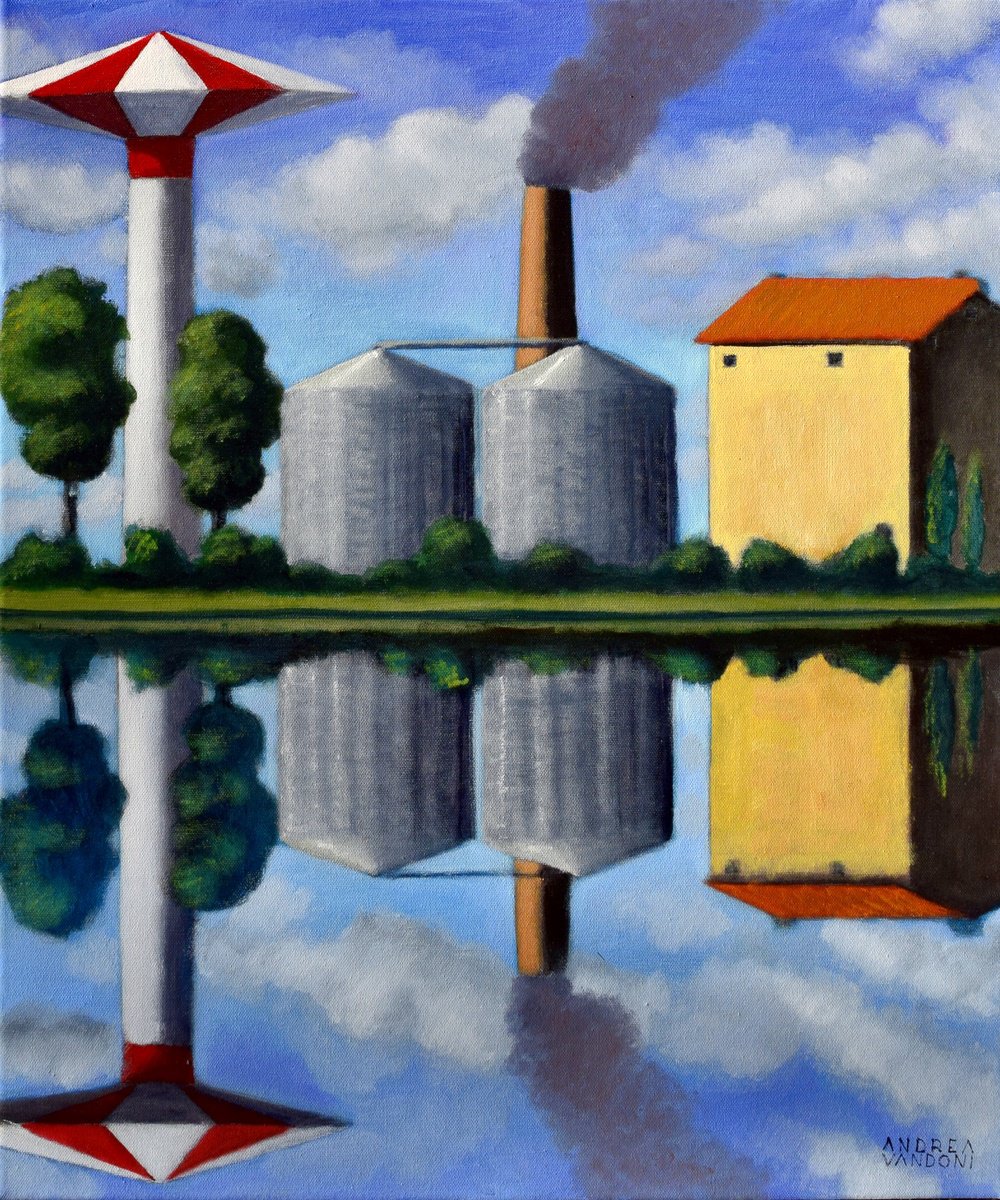 Impressionistic Landscape Oil Painting By Andrea Vandoni, 20 X 24, Italic Landscape - 5, Original Artwork