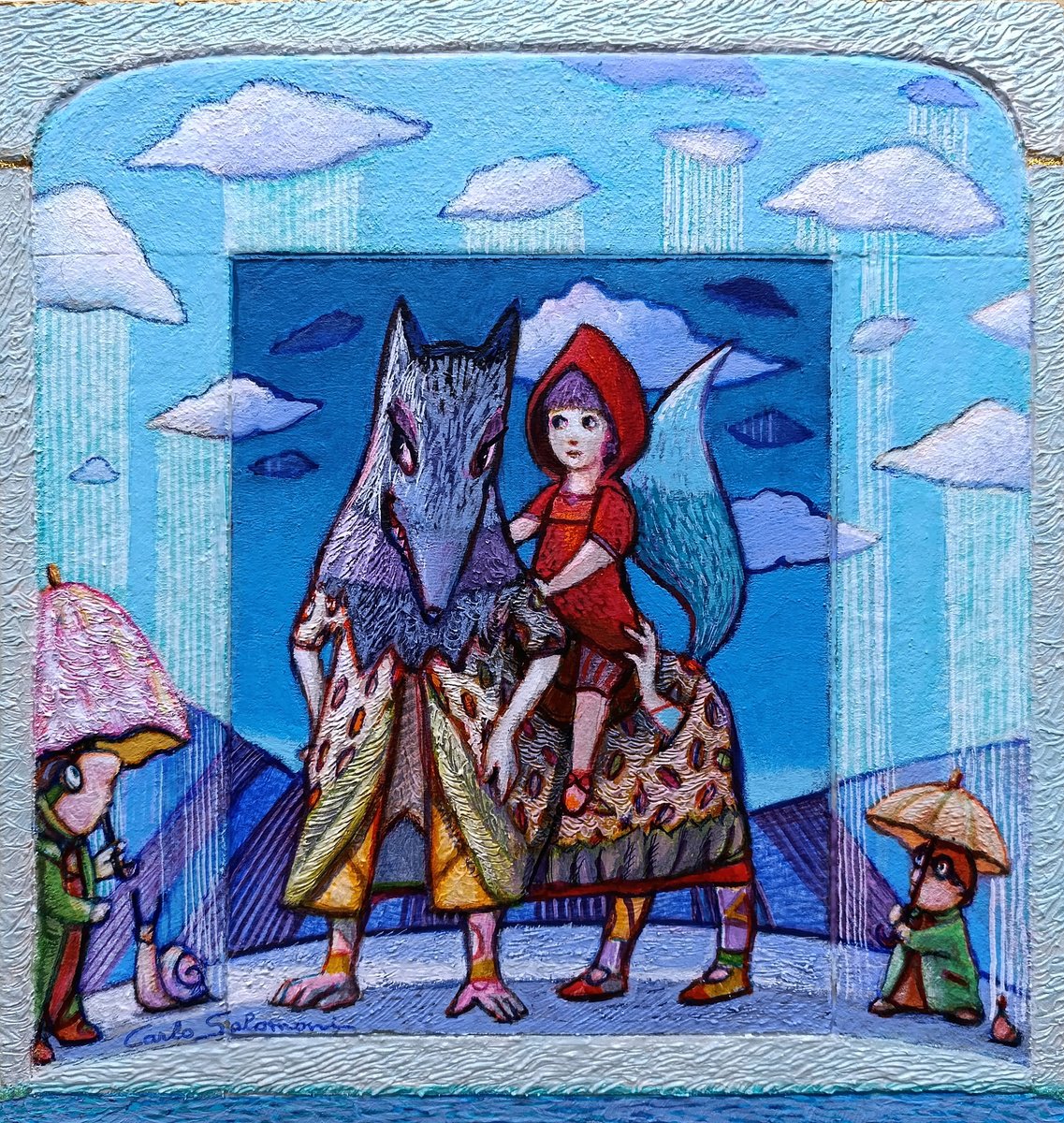 Illustrative Portrait Painting By Carlo Salomoni, 11 X 13, It