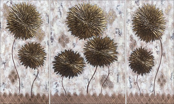 GOLD ASTERS -  TRIPTYCH