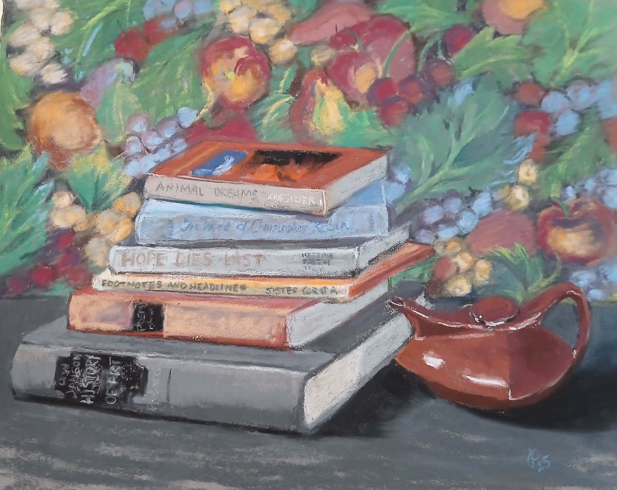 Impressionistic Still Life Painting By Joanne Carmody Meierhofer, 14 X 11, Food For Thought, Original Artwork