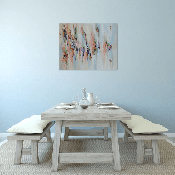 Peach and Gold Abstract