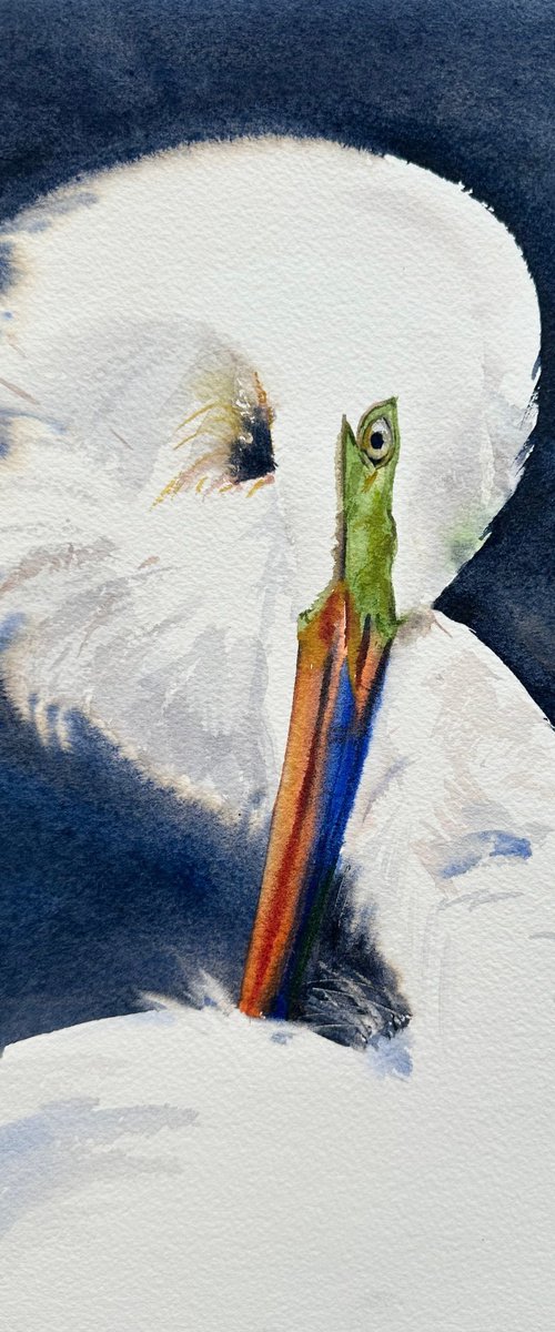 White Heron by Alla Semenova