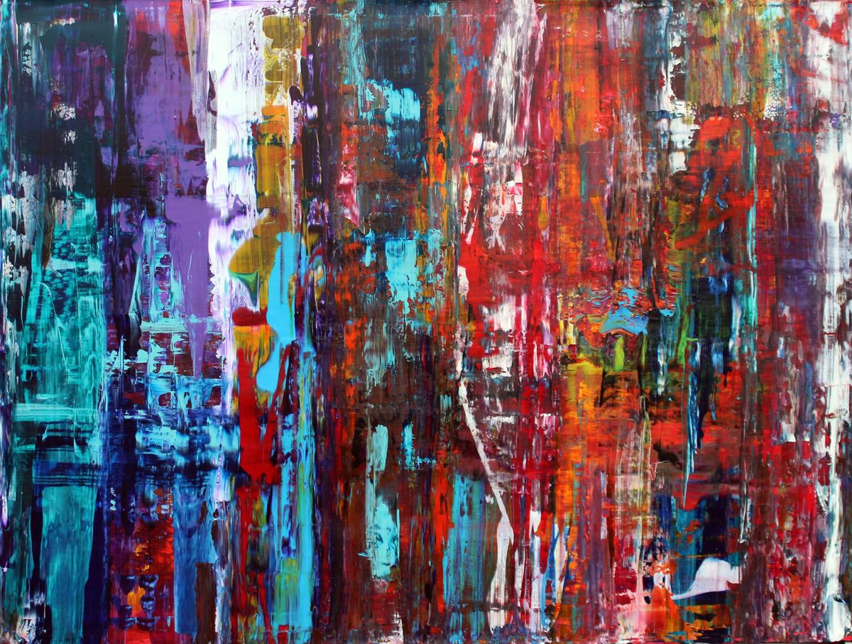 Abstract Acrylic Painting By Andrew Watt, 72 X 54, Fracture, Original Artwork