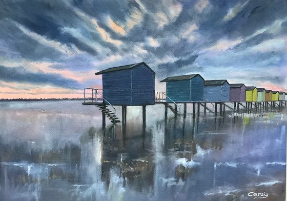 Beach Huts, High tide