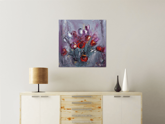 Bouquet in Crimson and Violet