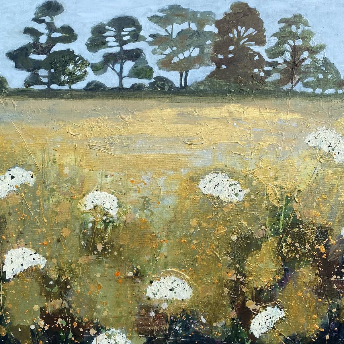 Impressionistic Landscape Acrylic Painting By Elizabeth Westcott, 30 X 30, You Warm My Heart, Original Artwork