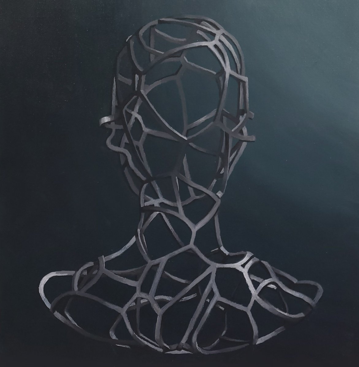 Organic Abstract Oil Painting By Wojciech Sumara, 16 X 16", Untitled, Original Artwork