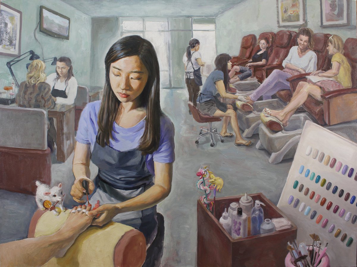 At The Nail Salon by Janice Yang
