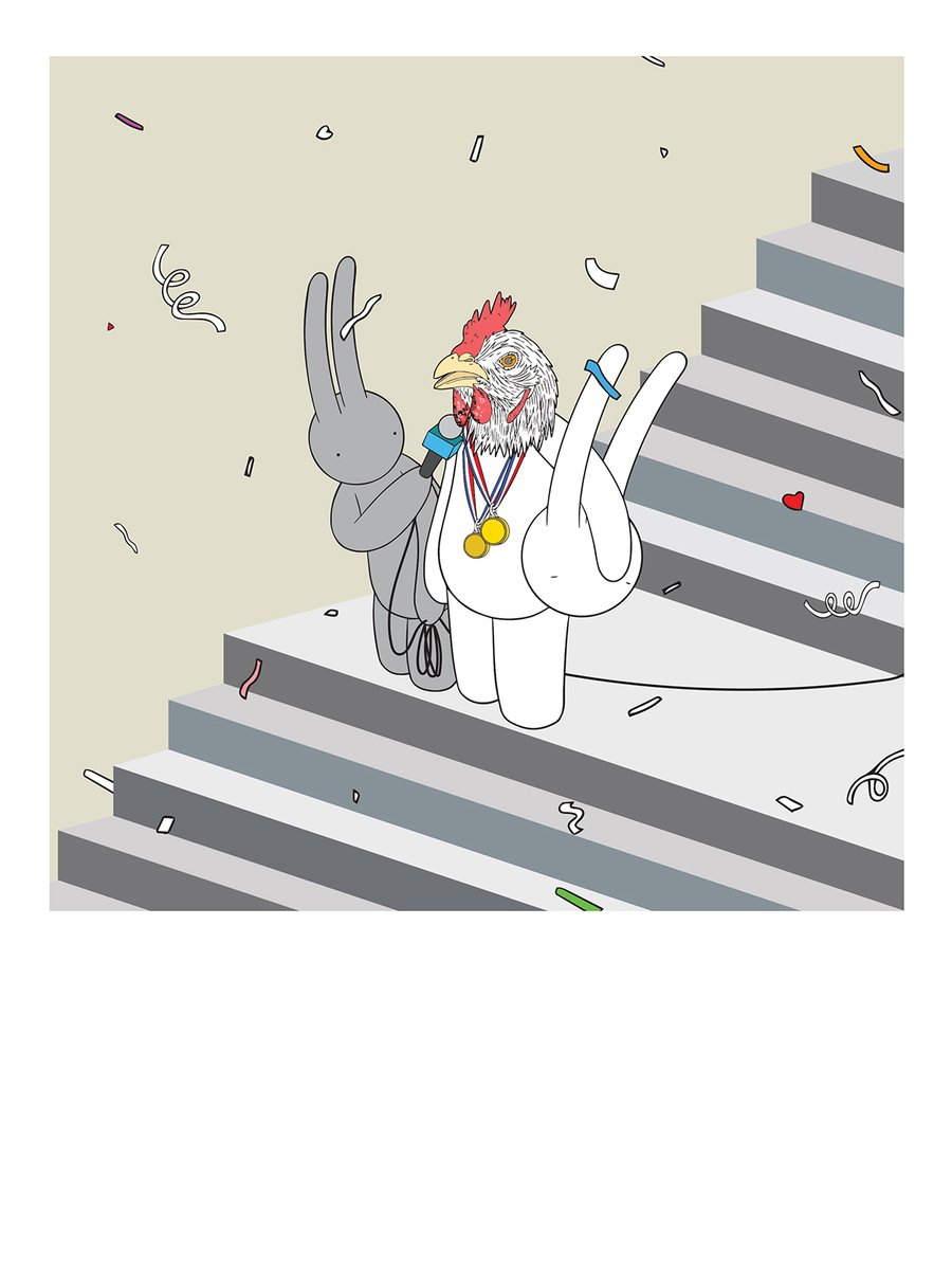 Cartoon Animal Giclee Print By Mr Clement, 23 X 33", Chicken? Say Something, Original Artwork