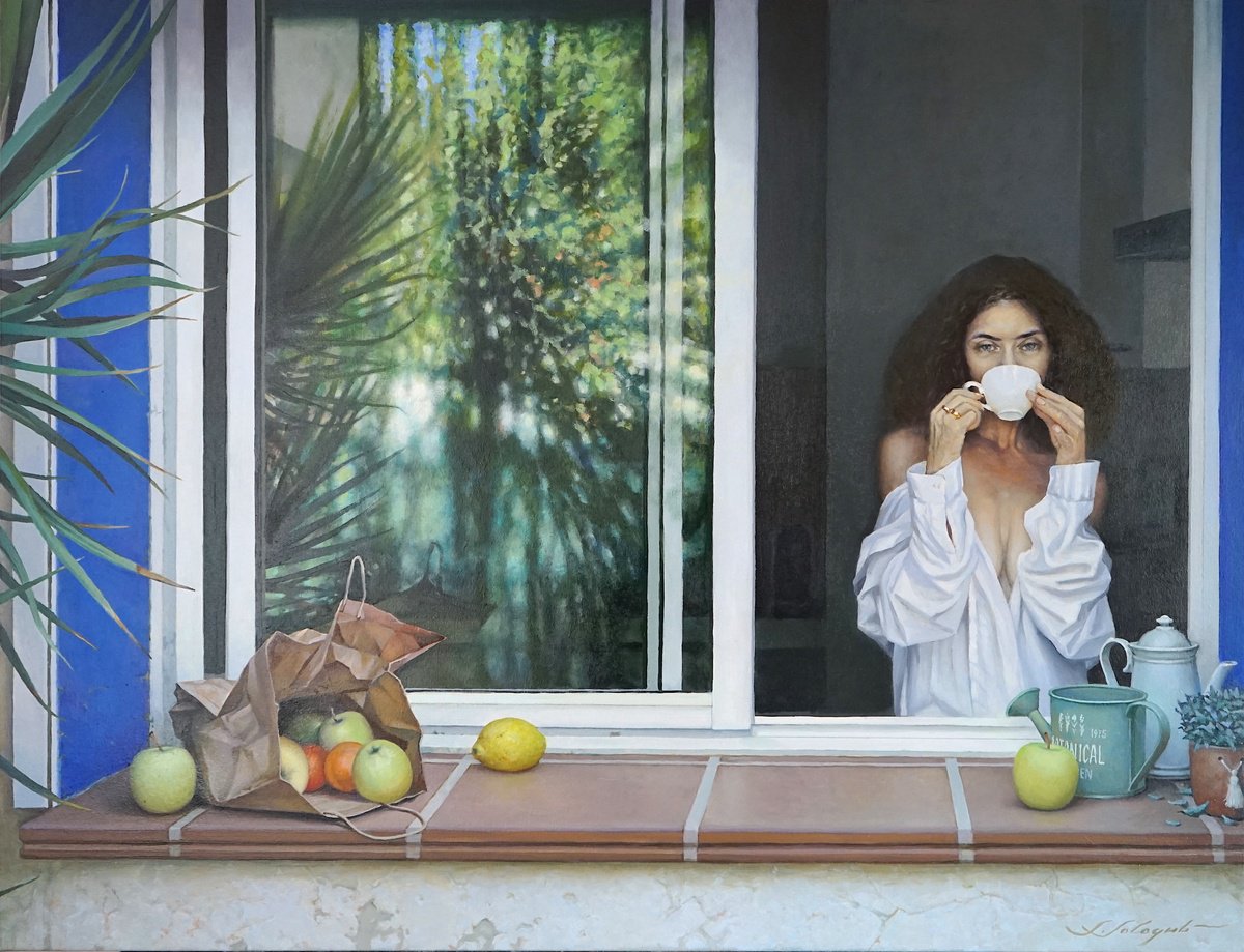Photorealistic Oil Painting , A Cup Of Coffee By Sergej Sologub, 46 X 35, Artwork For Sale On Artfinder