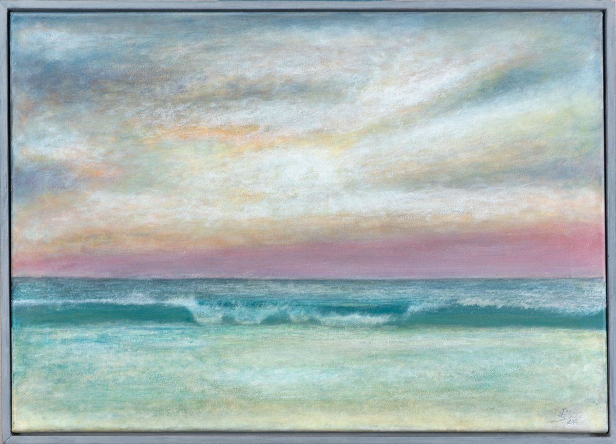 Impressionistic Landscape Painting By Peter Stahr, 29 X 21", Cloud Dance Ii, Original Artwork