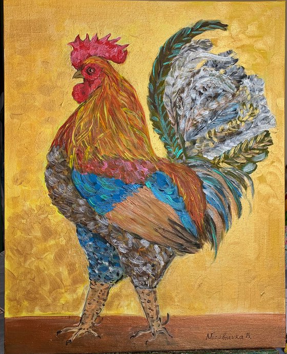 Rooster in gold