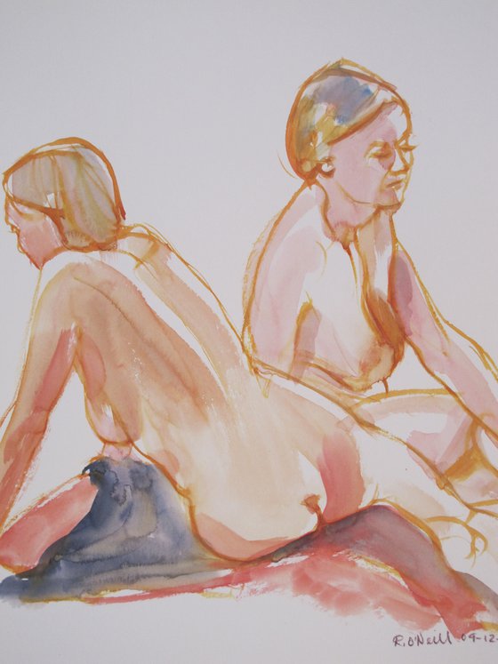 Seated female nude 2 poses