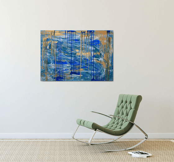 Merger. Gold and Blue /  ORIGINAL PAINTING