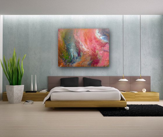 "Origins #2" - Original Large Abstract PMS Acrylic Painting - 48 x 36 inches