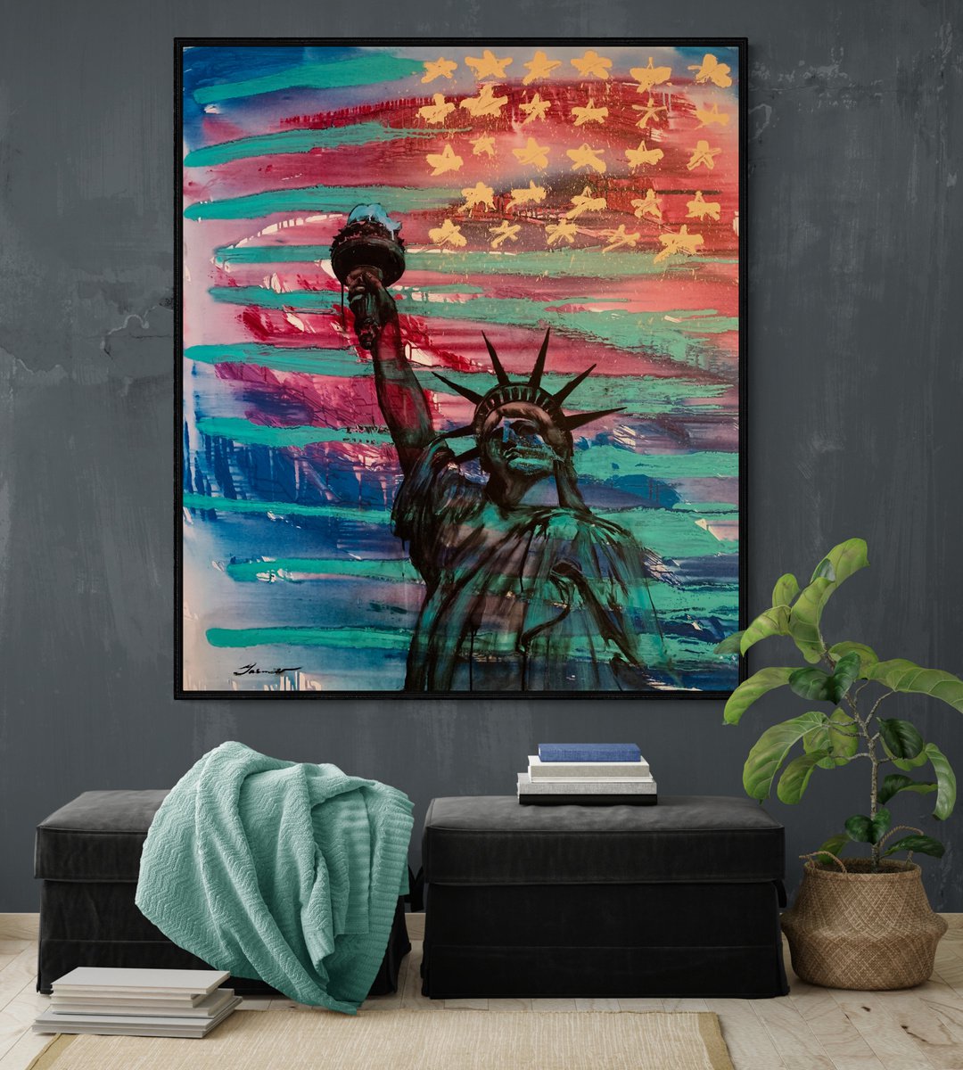 Big painting - Statue of Liberty - USA - Urban Art - Street Art - New York by Yaroslav Yasenev