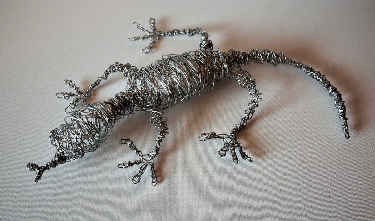 Silver Lenny Lizard Sculpture by Steph Morgan