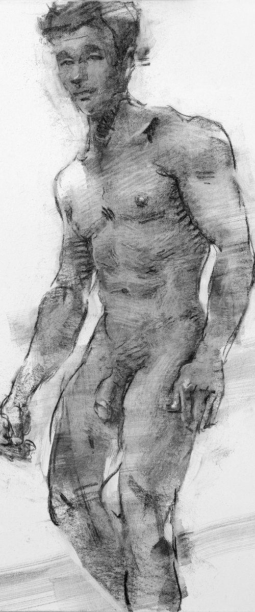 Charcoal drawing on paper "Nude" by Eugene Segal