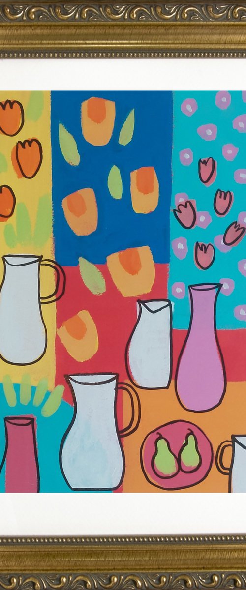 Four White Jugs by Jan Rippingham
