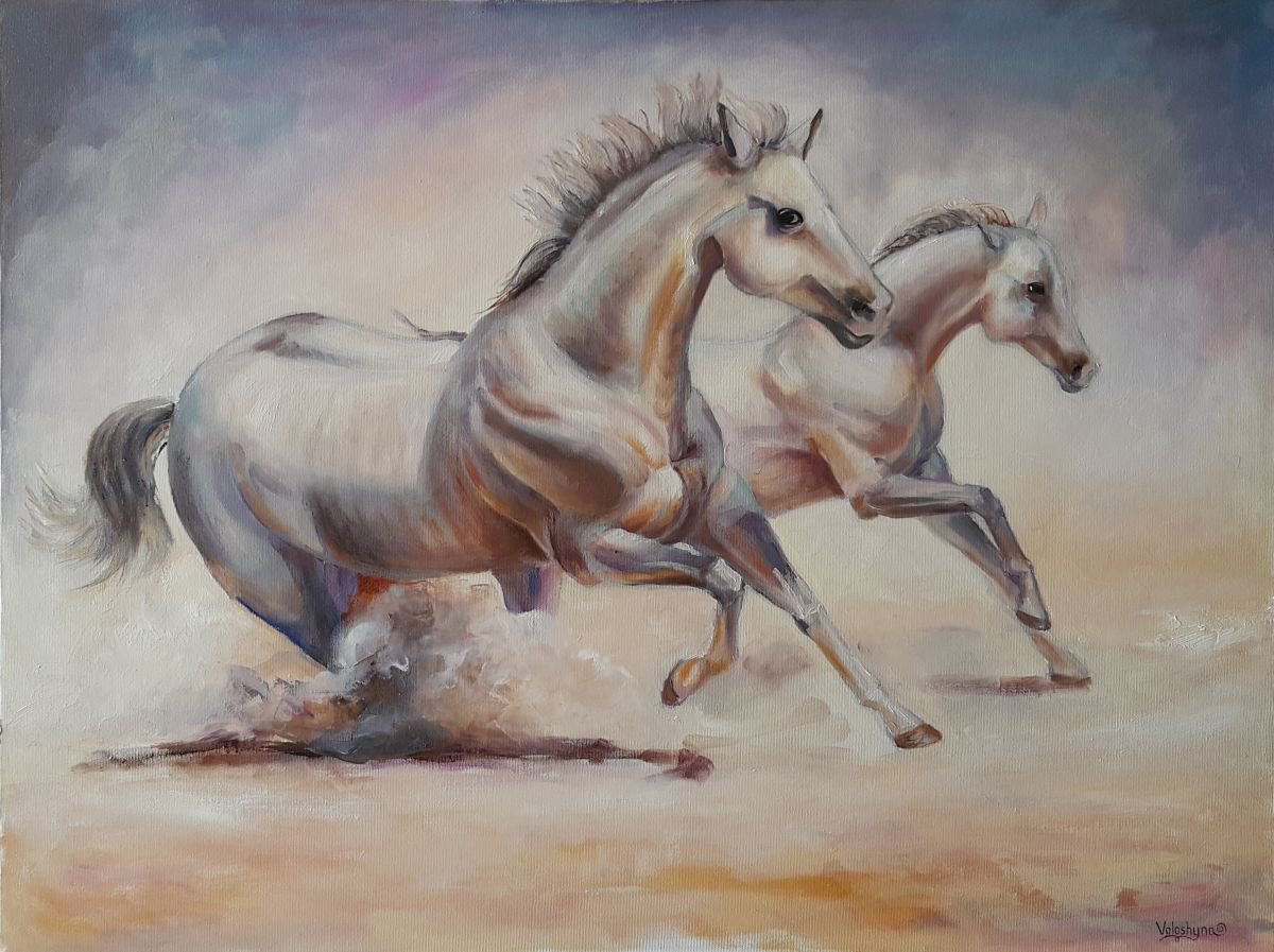 Photorealistic Animal Oil Painting By Mary Voloshyna, 31 X 24", Only Forward, Original Artwork