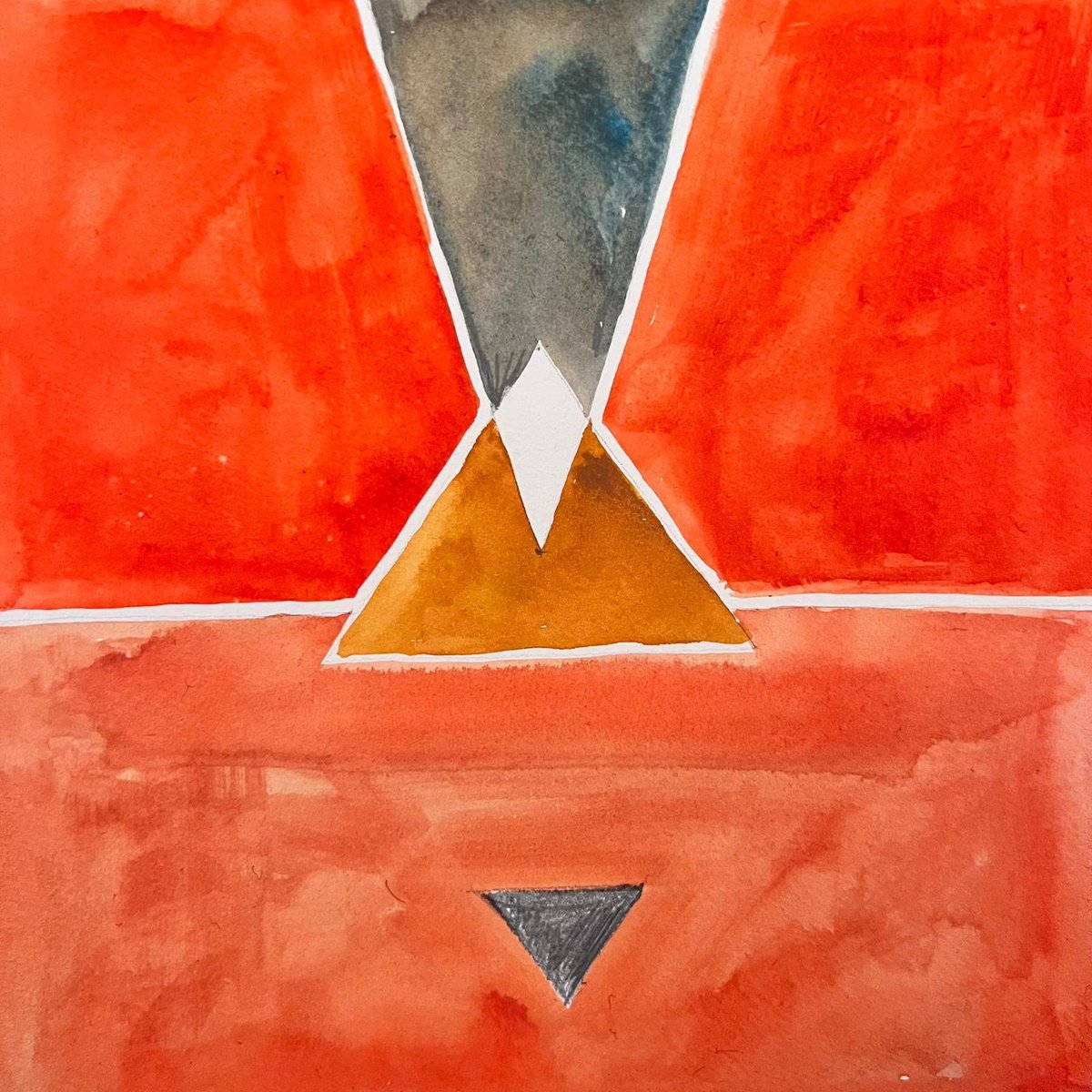 Geometric Abstract Watercolour By Shabs Beigh, 11 X 11", Self-Portrait - The Colour Of My Skin, Original Artwork