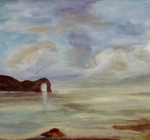 Cloudy Sky at Durdle Door by Marja Brown