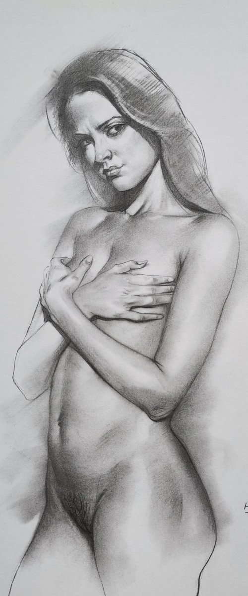 Pencil Drawing Femalel nude#23048 by Hongtao Huang