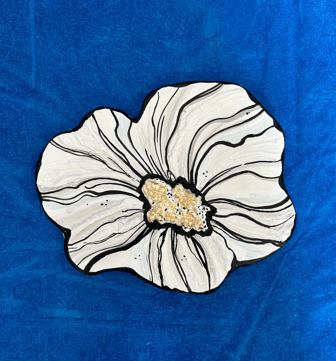 Organic Still Life Sculpture By Alexandra Dobreikin, 10 X 8, Small White Sculptured Flower, Original Artwork