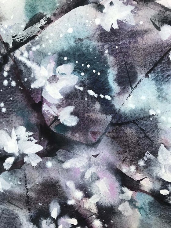 Thousands of cherry blossoms 3. One of a kind, original painting, handmad work, gift, watercolour art.