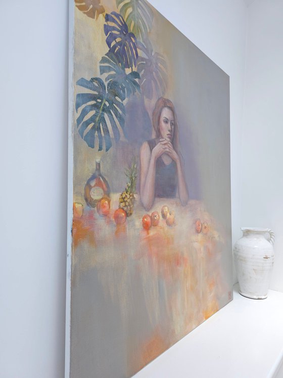 Thoughtful Portrait with Still Life