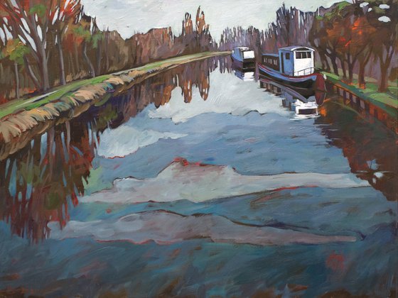 Barges on the Burgundy Canal