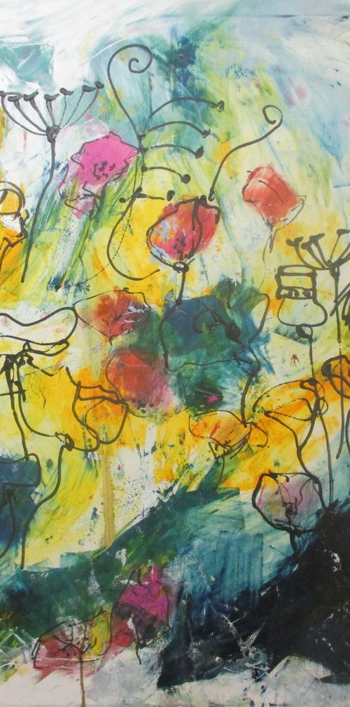 abstract flowers  Oilpainting 39,4 x 47,2 inch by Sonja Zeltner-Müller