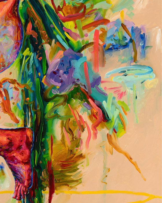 Nude on an Abstract Background