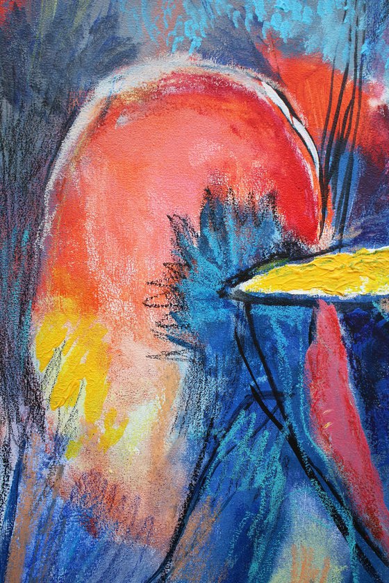 Composition with Red Sun