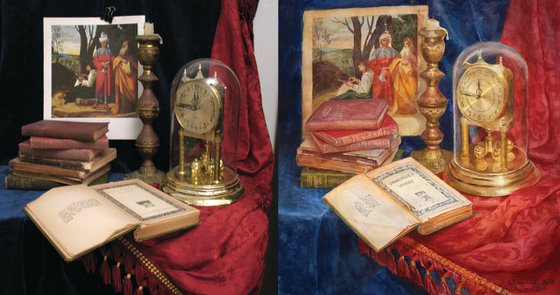 Still life with clock