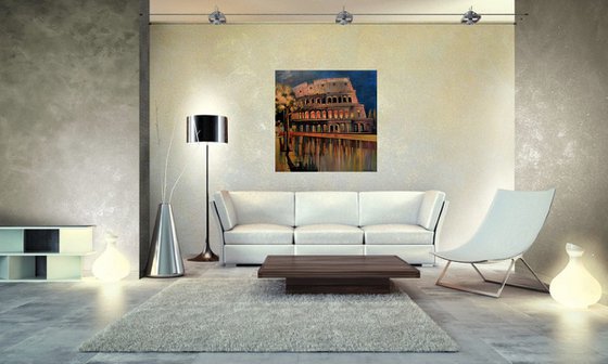 " Colosseum " - 100 x 100cm Original Oil Painting