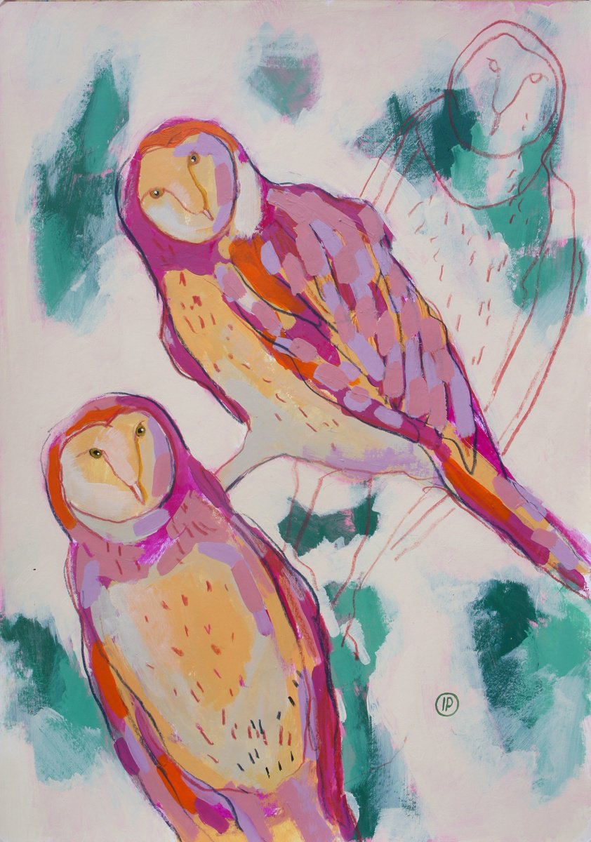 Impressionistic Animal Painting By Irina Plaksina, 12 X 17, Talk, Original Artwork