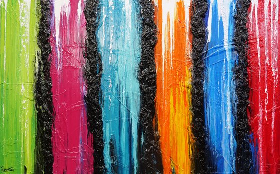 Colour Candy 160cm x 100cm Colourful Textured Abstract Art