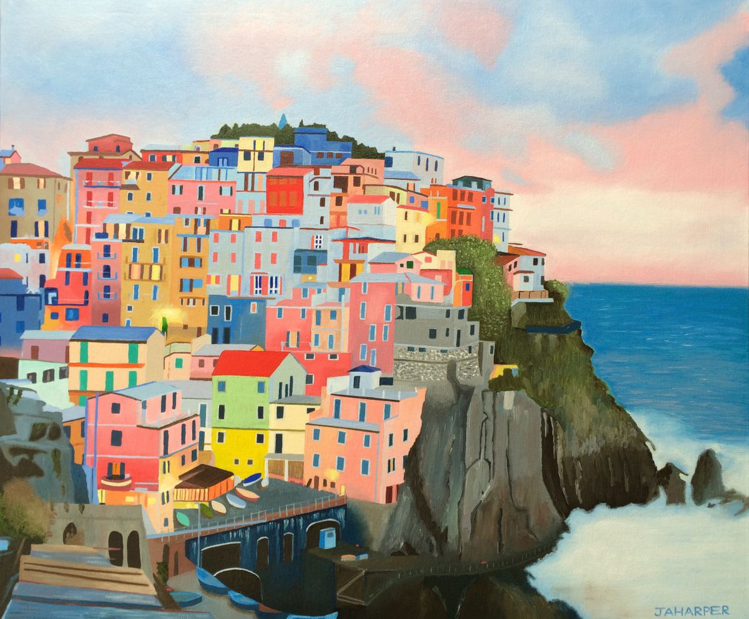 Cinque Terre Oil Painting By Jill Ann Harper Artfinder
