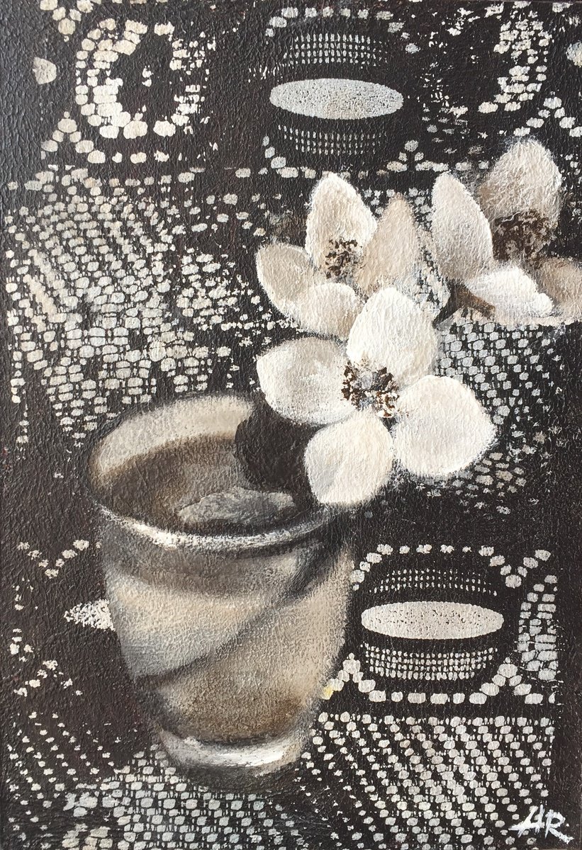 White Flowers Still Life by Lena Ru