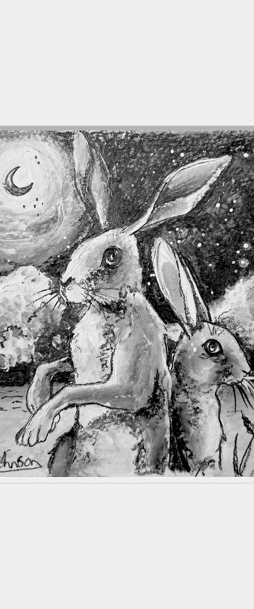 A selection of Hares - 'Back-up' by Andrew Alan Johnson