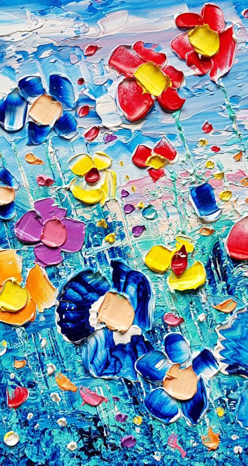 "Abstract Meadow Flowers in Love" by Phil Broad