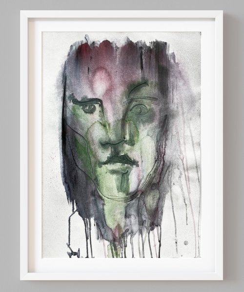 Abstract Portrait of Men by Makarova Abstract Art