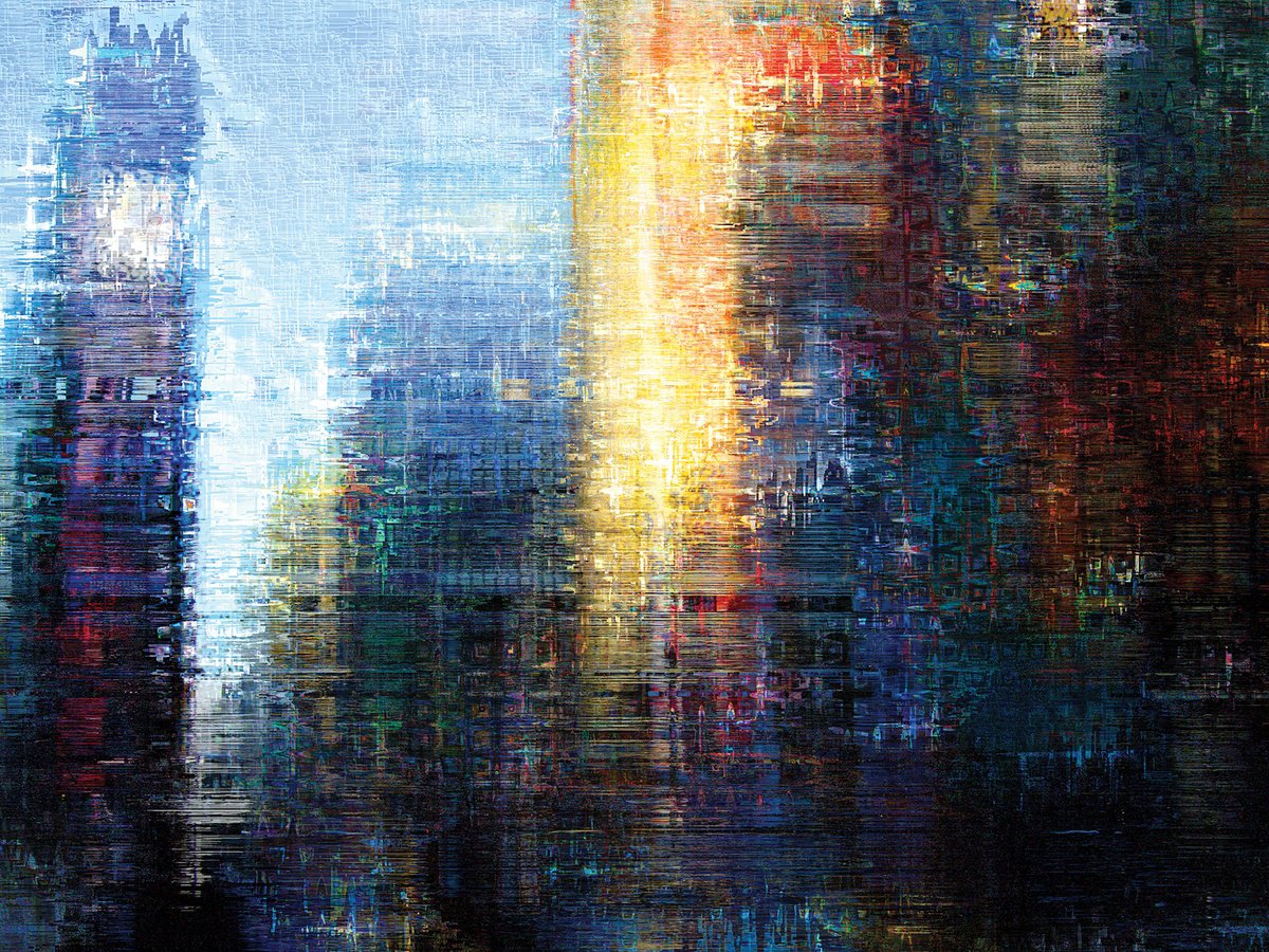 Abstract Cityscapes Print By Javier Diaz, 80 X 60, Estructuras Lumi?nicas 9/Xl Large Original Artwork, Original Artwork