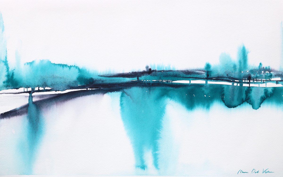 Abstract landscape Painting The Other Side by Aimee Del Valle