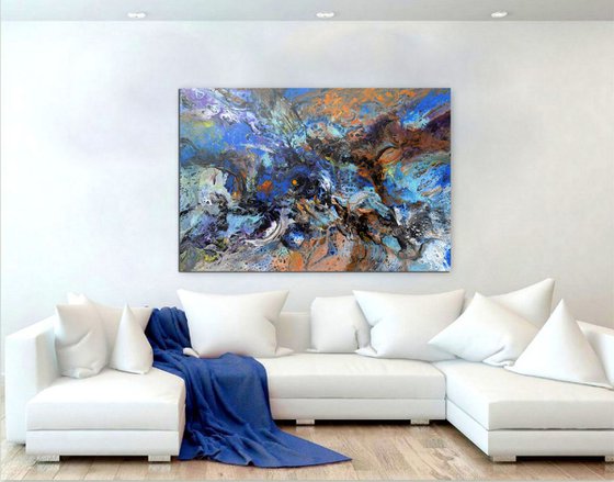 Large abstract painting art - Morning star