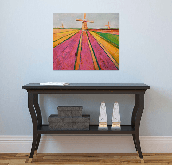 wandeling door de tulpen